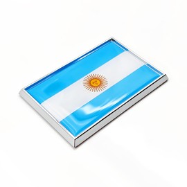 Perdecor Argentina Flag Sticker Emblem Argentine Decal Car Chrome Flags, 2 Pack, 3 x 2 inches