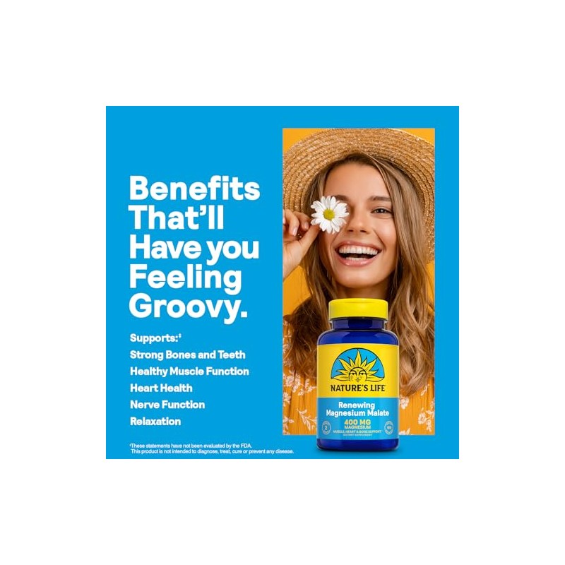 Natures Life, Magnesium Malate, 1300 mg, 100 Tablets by Natures