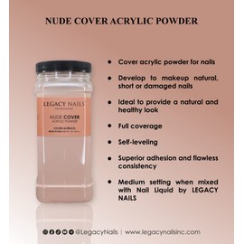 Legacy Nails Professional Cover Acrylic Powder, 1 Lb - Ideal For French Nail Art, Create Nail Art, Nail Extension That Provide a Healthy, Natural Look To Nails (COVER NUDE)