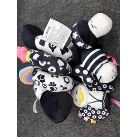 Zendstanding Spiral Car Seat Toys for Babies, 0-6 Months Stroller Pram Activity Hanging Toys High Contrast Black and White Sensory Toy, Newborn Soft Plush Travel Toy for Boys Girls
