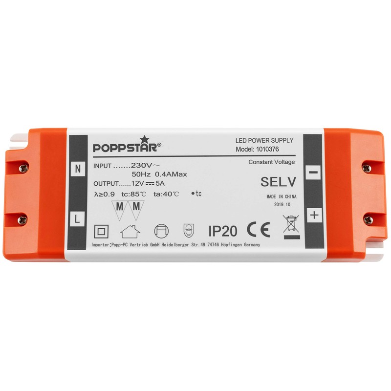 Poppstar LED Transformer 230 V AC / 12 V DC