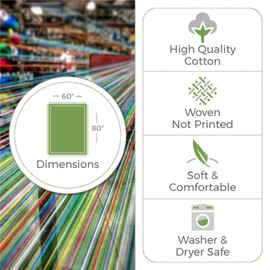 Sundance - Southwest Native American Inspired Tribal Camp - XL Blanket Throw Woven from Cotton - Made in The USA (82x62)