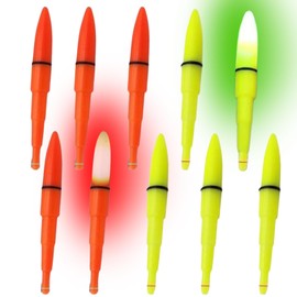 cocoriko 電気ウキ トップ 電池付 LED 夜釣り 海釣り フロート (黄5本・赤5本（電池なし）)