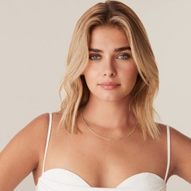 PAVOI 14K Gold Plated Curb Paperclip Box Sphere Bead Snake Herringbone and Figaro Chain Adjustable Necklace (Serpentine, Rose Gold Plated)