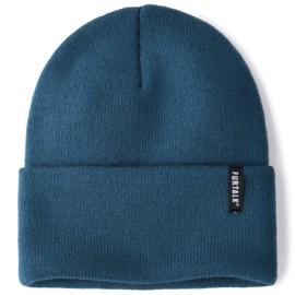 FURTALK Beanie Hats for Women Men Acrylic Knit Cuffed Hat Soft Warm Slouch Ladies Skull Cap Unisex Winter Hats for Men Women Blue