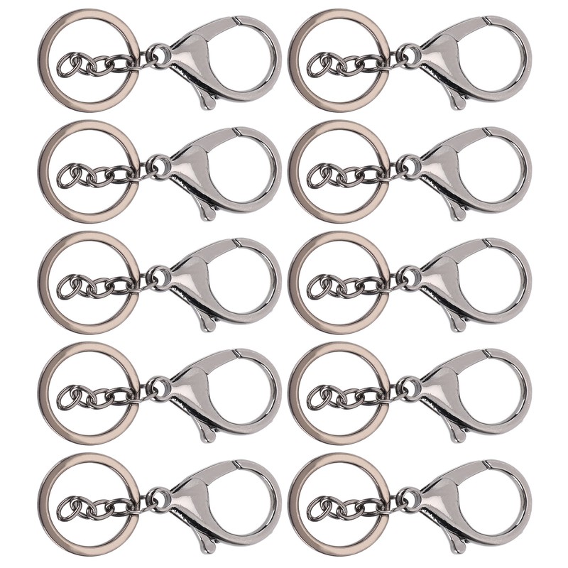 10Pcs Key Chain Plating Non Fading Simple Keychain Bag Buckle