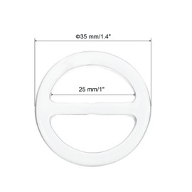 PATIKIL 1.4inch Resin Scarf Ring Clip, 8Pcs Circle Round Scarf Ring Buckles for Woman Silk Scarf, Loose T-shirt, Decoration, Transparent