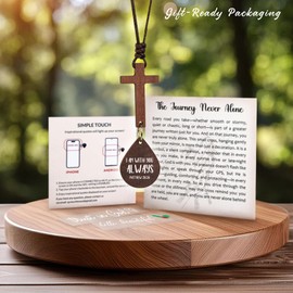 AMAQUANG Cross for Car Mirror Hanging Christian Gifts for Men, Women - Scan Phone for Daily Bible Verse, Jesus Car Accessories, Car Cross Hanging Accessories, Christmas Decorations