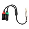 0.3M 24AWG Pure Copper Double Shield 6.35 Male to Double