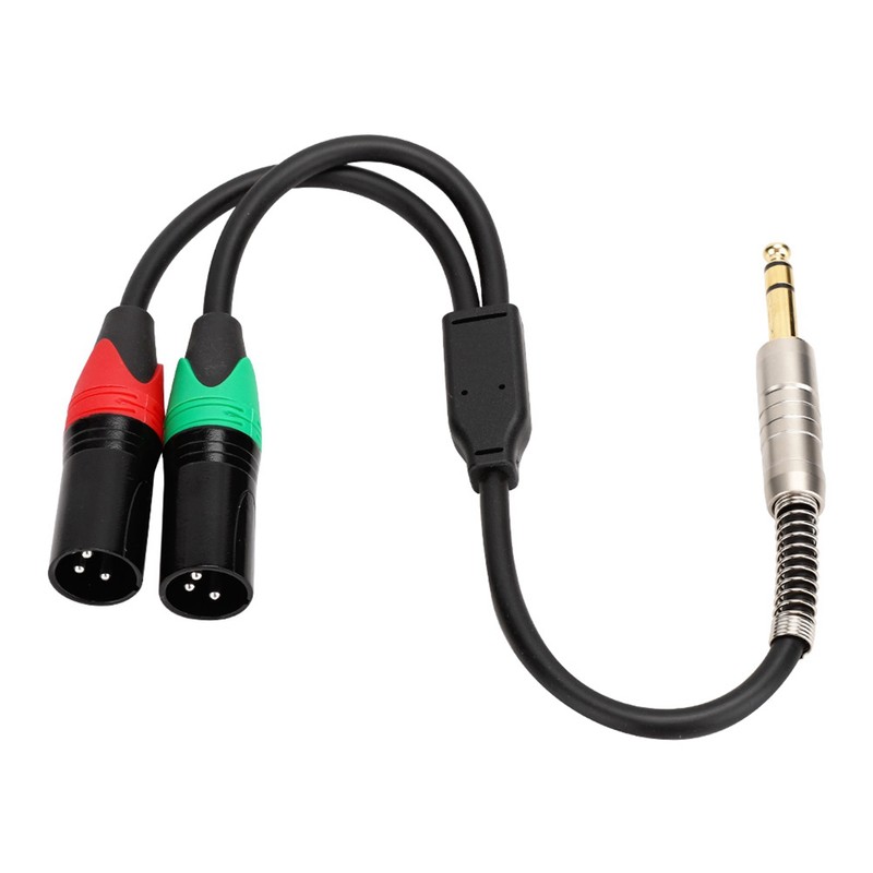 0.3M 24AWG Pure Copper Double Shield 6.35 Male to Double