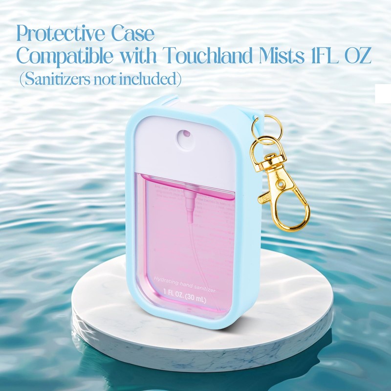 VANEST Silicone Case Compatible with Touchland Hand Sanitizer Spray (Blue,