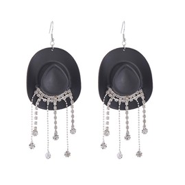 Cowboy Earrings for Women Western Earrings Cowboy Hat Dangle Earrings Rhinestone Tassel Drop Earrings Western Country Concert Jewelry Gifts for Women