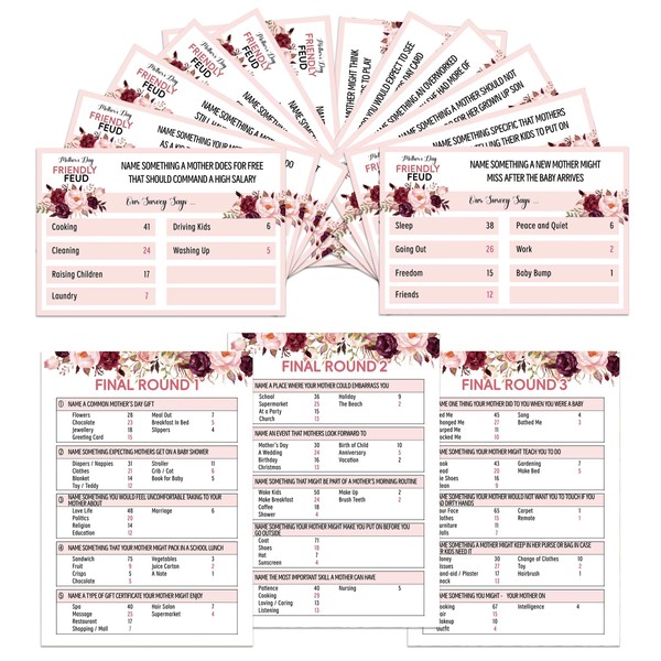 Xenseou Mother's Day Friendly Feud Game, Fun Mother's Day Party