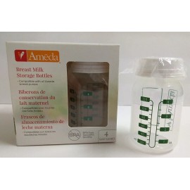 AMEDA 4 Breast Milk Storage Bottles (4oz) BPA Free Baby Bottles