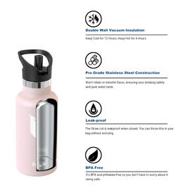 Super Sparrow Water Bottle Stainless Steel - Ultralight Metal Water Bottle - 350ml - Insulated Water Bottles - Water Bottle with Straw Lid - Flask for Gym, Travel, Sports