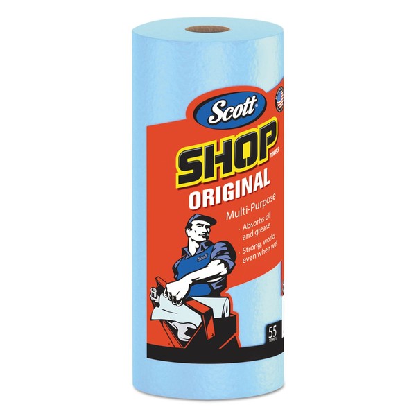 -- SCOTT Shop Towels, Roll, 10 2/5 x 11, Blue, 55/Roll, 12 Rolls/Carton by MOT3