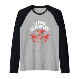 I Love Crawfish Crustacean Delight Raglan Baseball Tee