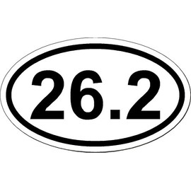 26.2 Marathon FBA - Window Bumper Locker Sticker 5 inch x 3 inch, Euro Oval - Runner, Running, Race, Marathon, Vinyl Sticker Decal