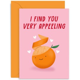 Old English Co. Funny Wedding Anniversary Card for Men Women - 'Find You Appealing' Fruit Pun - Humorous Valentine's Day Card for Husband, Wife, Girlfriend, Boyfriend | Blank Inside with Envelope