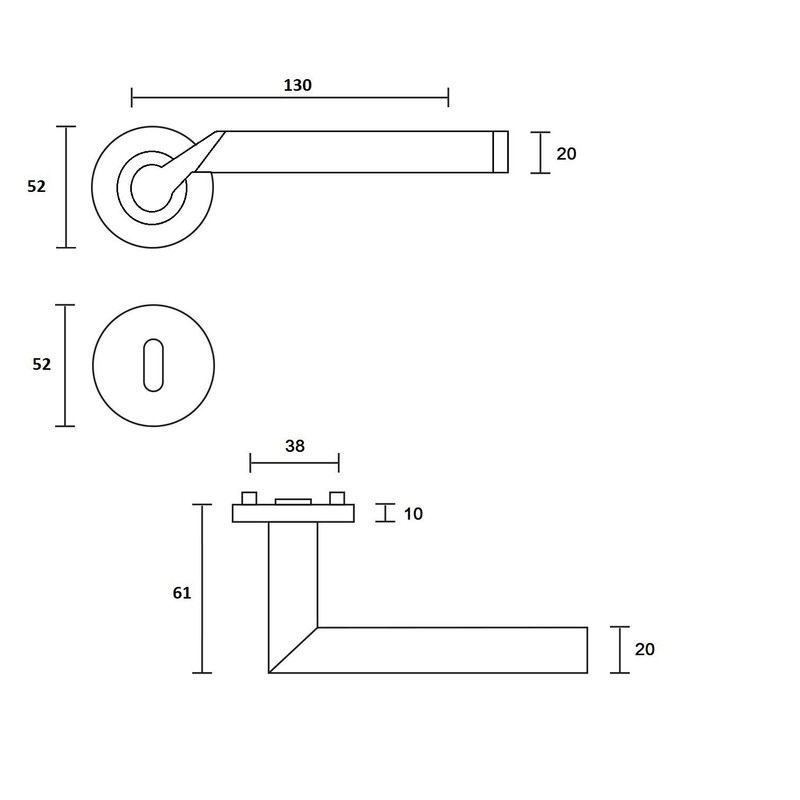 Design Lightning Handle Set Quick Assembly Screw Rosette Look Fixed
