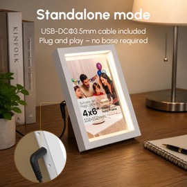 4x6 Inch LED Light Up Photo Frame for Pegboard, Glowing Picture Frame for DIY Letter Board, Luminous Wall Decor for Party, Home, Office, Gift