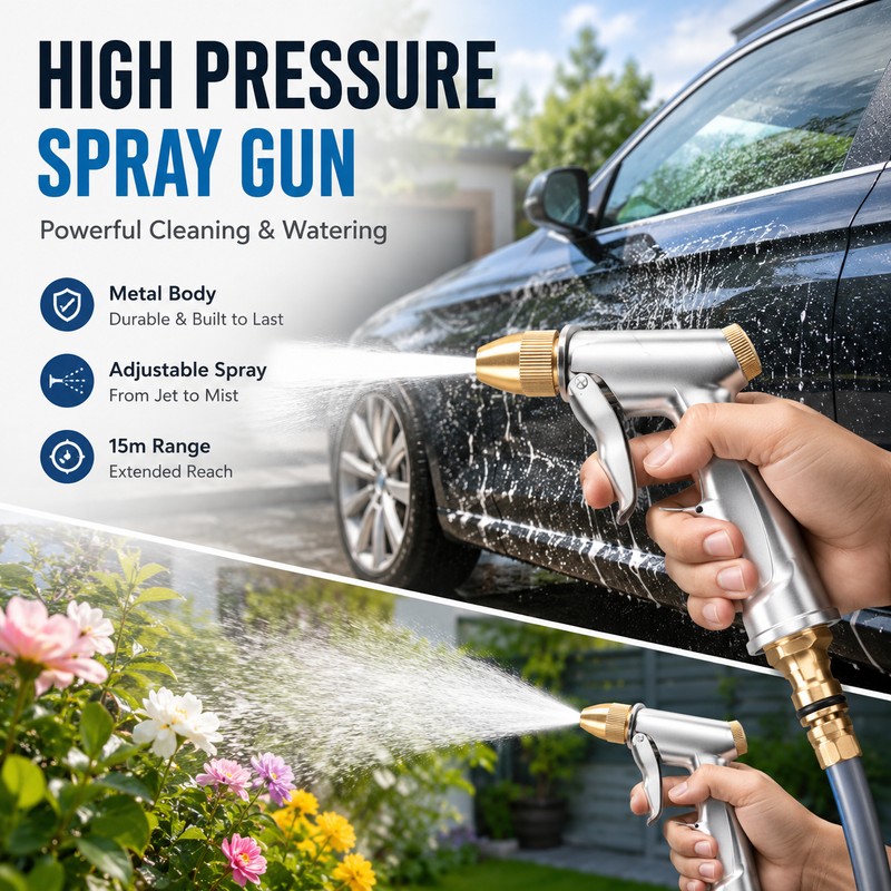 High Pressure Metal Brass Garden Hose Spray Gun for Car