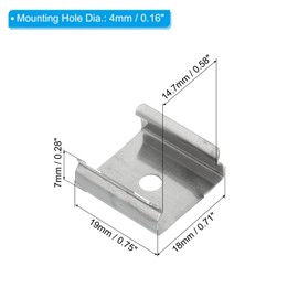 PATIKIL LED Strip Clips, 60pcs Stainless Steel Mounting Brackets Fixing Clip Clamp Support Holder with Screws for 16mm to 17mm LED Strip Lighting Cable