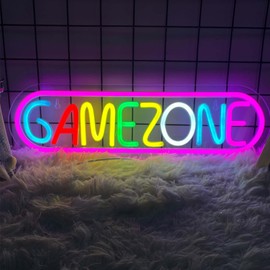 Deluisho GameZone LED Neon Sign, Game Neon Light Sign, Colourful Gaming Style Decorative Light, Suitable for Bars/Gaming Rooms/Trendy Game Shops, High Brightness and Waterproof, USB Plug and Light