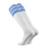 TCK Retro 3 Stripe Tube Socks (Columbia Blue, Medium)