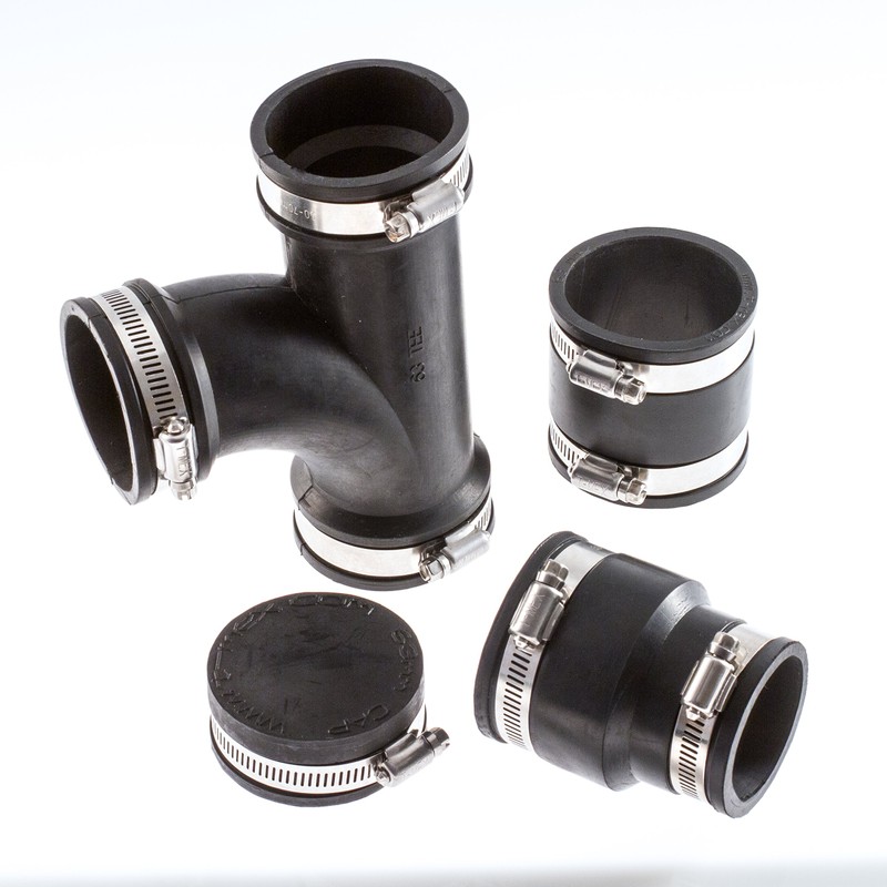 T-mex 09.0815 Pipe Fitting adapters, Black, 63 x 32mm O.D.