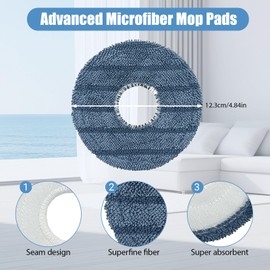 Loszaral 6-Pack Mop Pads Compatible with Eufy Robot Vacuum Omni C20 – Washable Microfiber Mopping Cloth Refills, Reusable Replacement Pads for C20 Omni Floor Cleaner
