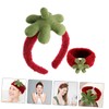 BESPORTBLE 2pcs Strawberry Headband Soft Spa Headband Wristband Hair Band