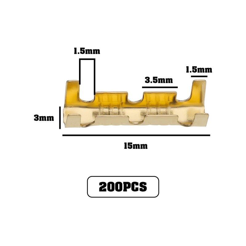 eMagTech 200Pcs Brass Crimp Electrical Connector Wire U-Shaped Terminal, U-Shaped