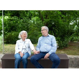 BTEXPERT 150 Gallon Large Resin Deck Box, Outdoor Storage Container for Patio Furniture Cushions Garden Tools Pool Toys Sports Equipment Waterproof Lockable Stainless Steel Metal insert rod