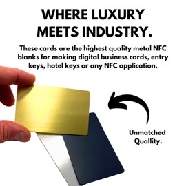 Metal NFC Cards - Blank Metal for Digital Business Cards and Hotel Keys - Premium Sublimation Blanks with Embedded NFC Tags (Brushed Gold, 1 Card)