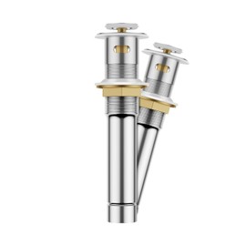 Phiestina Pop Up Drain for Bathroom Sink with Overflow, Stainless Steel Sink Drain Hair Catcher Anti Clog All Metal for Vessel Sink Lavatory Vanity，Chrome，BSK-1T-C-2PACK