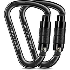 Marouom Aluminium, Climbing Carabiner Carabiner Hook, UIAA Certified Carabiner Heavy Duty, 25 KN Car Locking Climbing Carabiner Clips, Climbing Equipment for Band Sling, Swing, Hammock, Absei