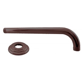 Westbrass D3700-1-12 1/2" IPS x 10" IPS Wall Mount 90-Degree Rain Shower Arm with Flange, Oil Rubbed Bronze