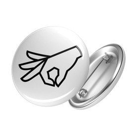 Huuraa Button Reingeguckt Hand Badge 25 mm with Funny Motif