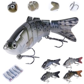 Matymats Pike Fishing Lures - Multi Jointed Bass, Trout & Perch Lures, Slow Sinking Swimbaits for Sea Fishing, Perfect Gifts for Men