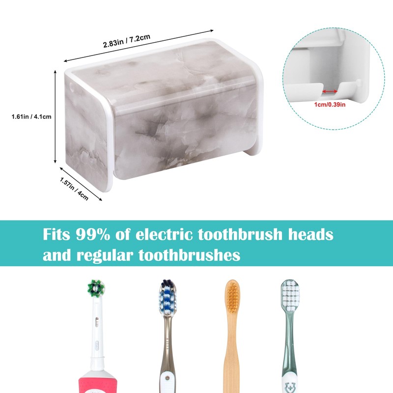 PARKMANI 2 PCS Toothbrush Holders Wall Mounted with Cover, Electric