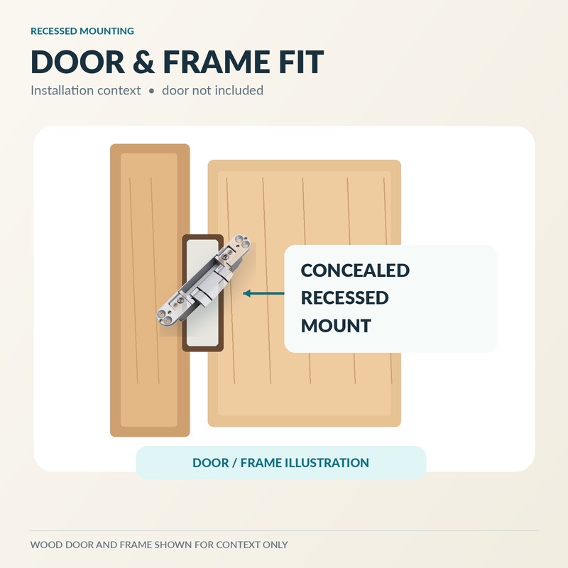 2 Pack Invisible Door Hinges, 3D Adjustable Concealed Aluminum Alloy