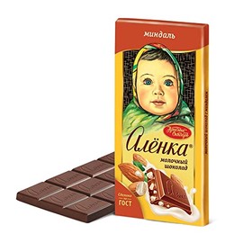 Famous Russian Chocolate Bar "Alenka" with Almond by Red October (2)