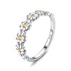 MILACOLATO 925 Sterling Silver Ring 18K Gold Plated Daisy Flower