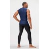 DEVOPS 3 Pack Men's Athletic Compression Shirts Sleeveless (Medium, Black/Navy/White)