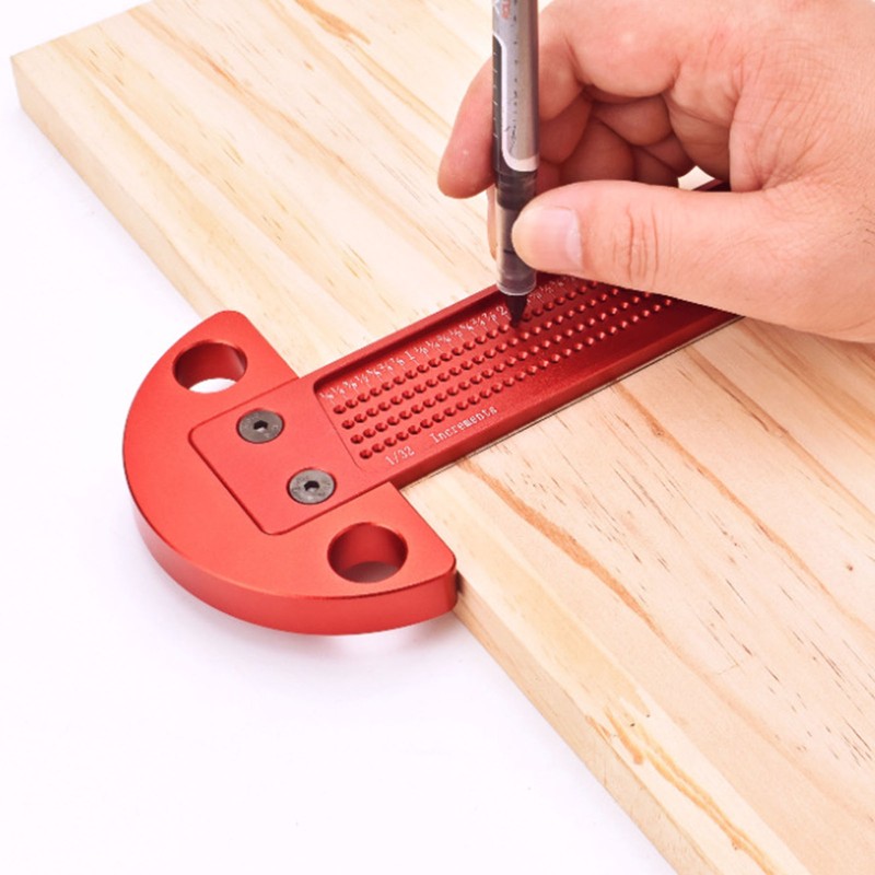 Woodworking Scriber T Square Ruler Hole Positioning Scribing Tool Marking
