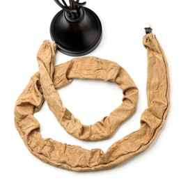 ELFCAB Fabric Cord Cover Chandelier Cord Cover & Chain Cover 2 Pack 6 Feet Use for Chandelier Lamps Pendant Lighting and Wires Easy to Install Fabric Cord Covers Brown Dark Tan