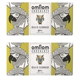 OmNom Milk of Nicaragua | 50% Single Origin Nicaragua Cacao | Icelandic Bean To Bar Chocolate by OMNOM CHOCOLATE REYKJAVIK | 2 x 60g Bar