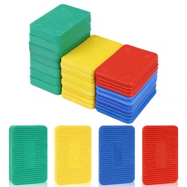 Pack of 42 Window Glazing Blocks, 60 x 40 mm Underlay Plates Spacers, Mixed 1.5-10 mm Glazing Blocks, Flat Plastic Spacer Blocks, for Frame Installations, Flooring (60 x 40 mm)