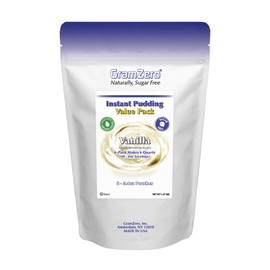 GramZero Vanilla Sugar Free Pudding Mix 6-Pack, Great For Nutrition Club Meal Replacement Shakes, Low Calorie Dessert, Stevia Sweetened